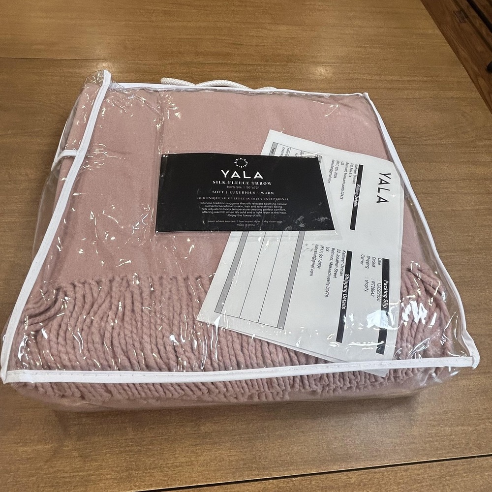 YALA Silk Fleece Throw Blanket Non-Standard Pink 50" X 72" Luxury Warm